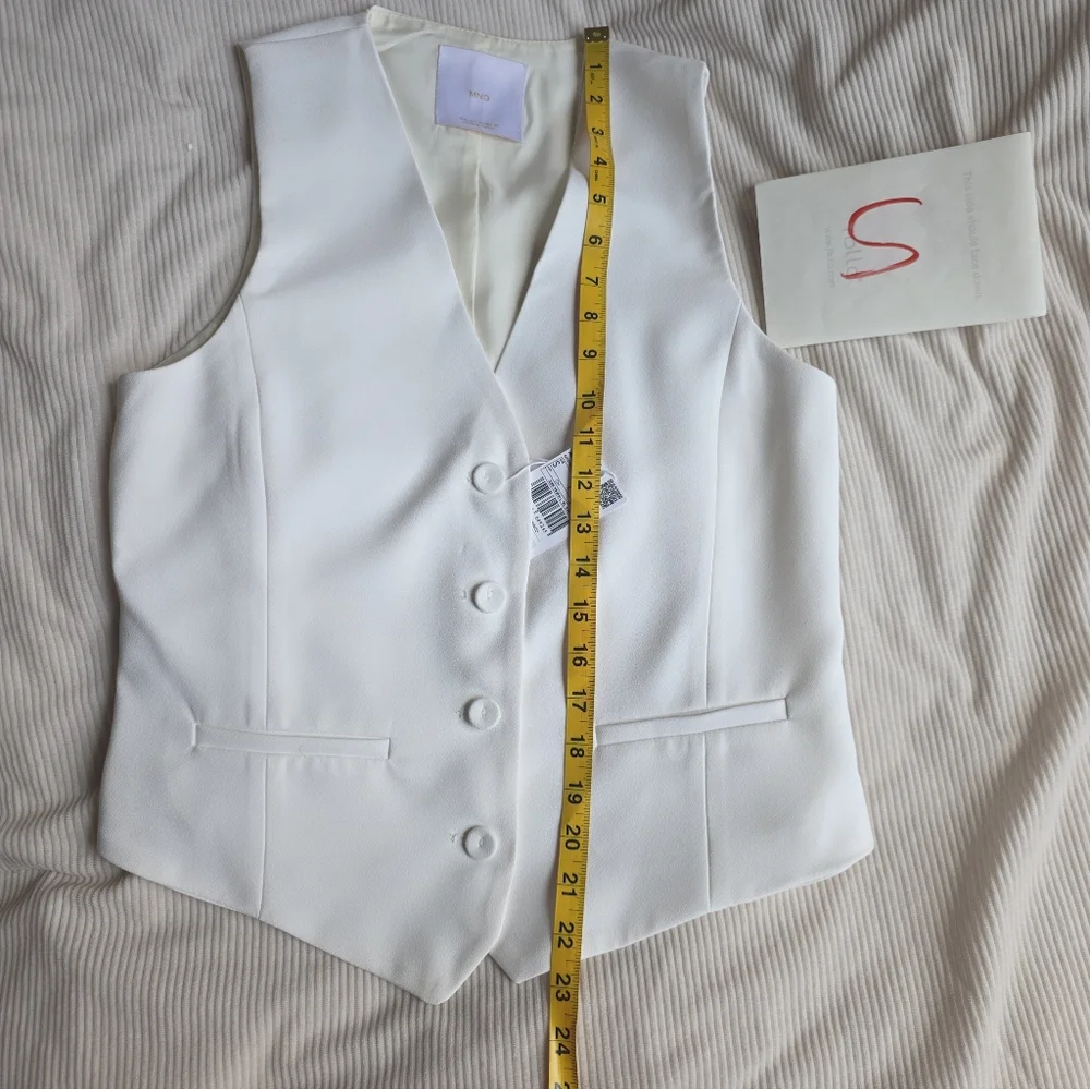 Mango suited Vest With Button off white BNWT - Picture 6 of 16